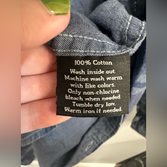 Rock & Republic Men’s Blue Camouflage Button down shirt size Medium - Picture 11 of 14